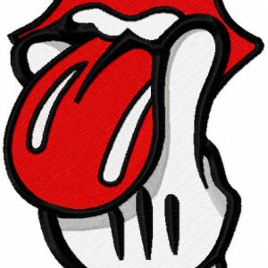 Rolling stones finger logo embroidery design