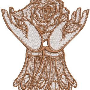 Rose hands embroidery design