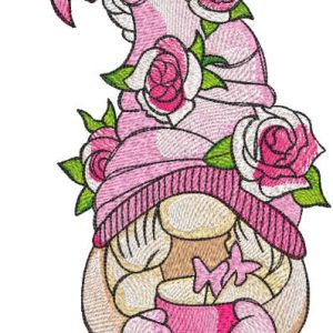 Roses dwarf with magic pot embroidery design