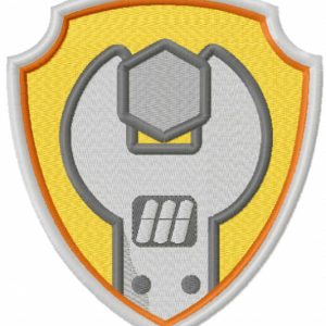 Rubble logo embroidery design