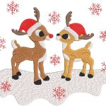 Rudolf red nose and friend embroidery design