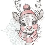Rudolf Christmas sketch embroidery design