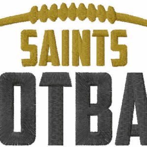Saints football logo embroidery design
