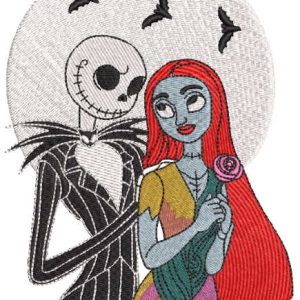 Sally and jack first meet embroidery design
