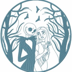 Sally and  jack romanic embroidery design