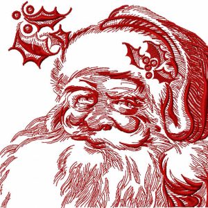 Santa Claus Christmas sketch embroidery design