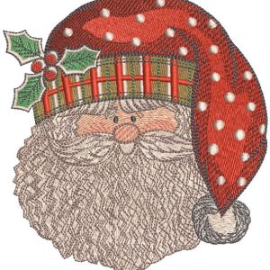 Santa Claus happy face embroidery design