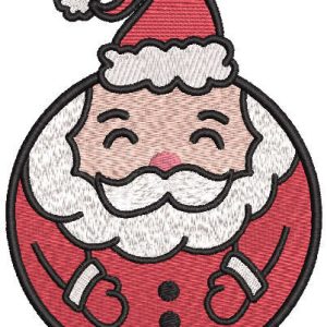 Santa ball embroidery design