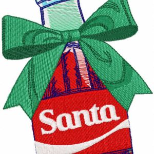 Santa bottle embroidery design