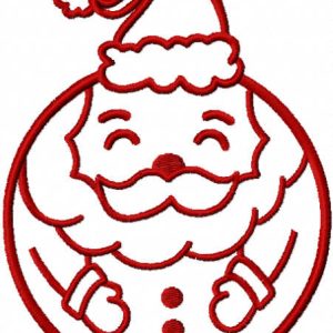 Santa christmas ball embroidery design