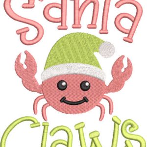 Santa claws embroidery design