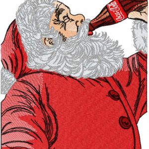 Santa drink coca cola embroidery design