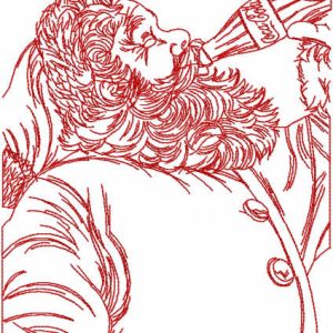 Santa drink coca cola redwork embroidery design