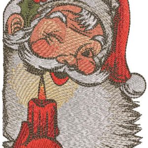 Santa with candle embroidery design