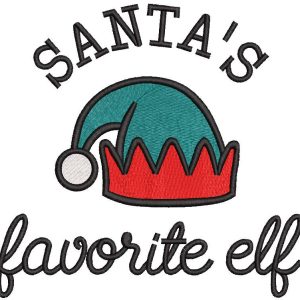 Santa's favorite elf embroidery design