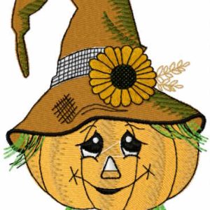 Scarecrow Pumpkin embroidery design