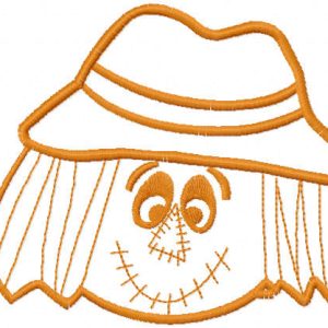 Scarecrow head one colored embroidery design