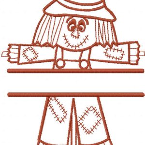 Scarecrow monogram embroidery design