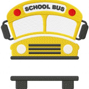 School bus with monogram embroidery design