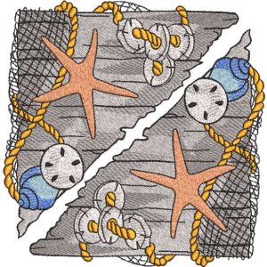 Schooner deck after fishing embroidery design