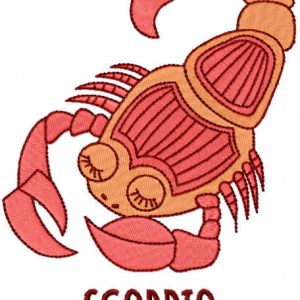 Scorpio zodiac sign embroidery design