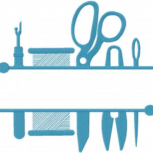 Sewing split monogram frame embroidery design