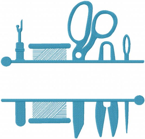 Sewing split monogram frame embroidery design