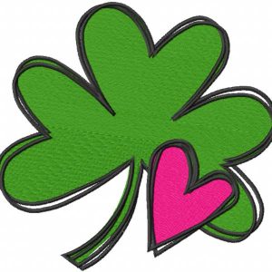 Shamrock with Heart embroidery design