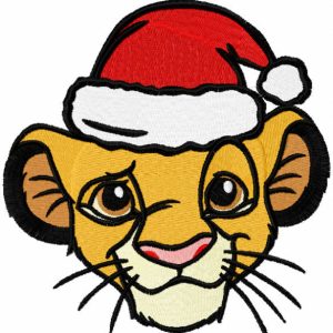 Simba Santa hat embroidery design
