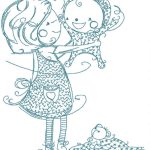 Sister and brother embroidery design