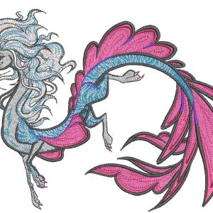Sisu flying dragon embroidery design