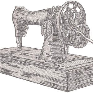 Sketch vintage sewing machine embroidery design