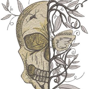 Skull Always Spring embroidery design