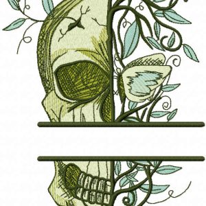 Skull Always Spring monogram embroidery design