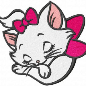 Sleeping cute Marie embroidery design