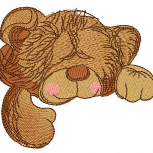 Sleeping Teddy bear toy embroidery design