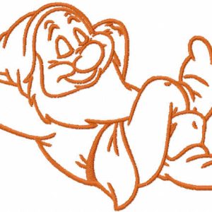 Sleepy Bashful one colored embroidery design