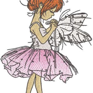 Small Ballerina Dancer Pink lite embroidery design