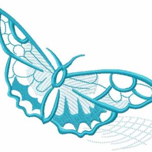 Small blue butterfly embroidery design