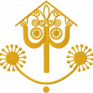Small World Clock Face embroidery design
