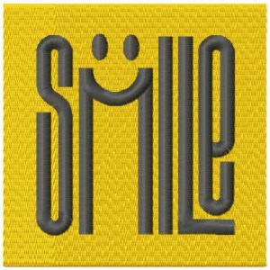 Smile lettering embroidery design