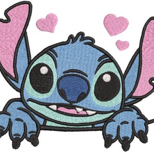 Smiling Stitch in love embroidery design
