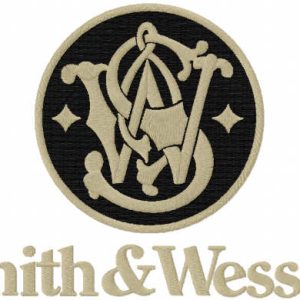 Vintage gun logo embroidery design