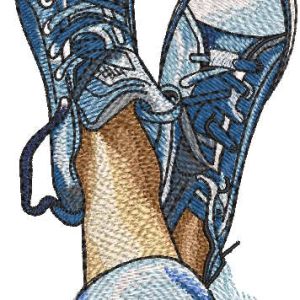 Sneakers jeans freedom embroidery design
