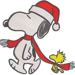 Snoopy Christmas walking embroidery design