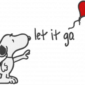 Snoopy let it go embroidery design