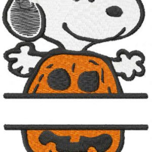 Snoopy Halloween monogram embroidery design