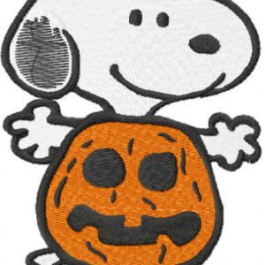 Snoopy Halloween pumpkin embroidery design