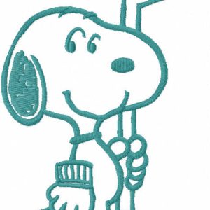 Snoopy hockey one colored embroidery design