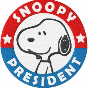 Snoopy president embroidery design